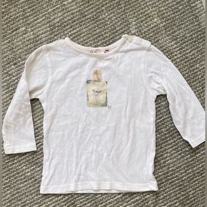 Authentic BONPOINT Girls Perfume Bottle Logo Top Tee - 12M